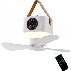 Přenosný stropní ventilátor se světly a dálkovým ovládáním