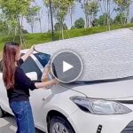Magnetická ochrana čelního skla proti sněhu – video